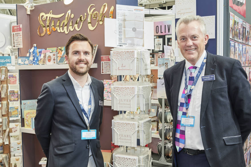 Widdop and Co’s Andrew (right) and Stephen Illingworth PG Live launching the company’s first ever greeting card range.