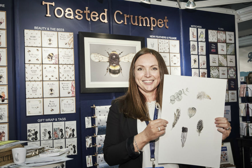 Toasted Crumpet’s Jo Clarke amazed visitors by creating artwork on the stand in front of their eyes.