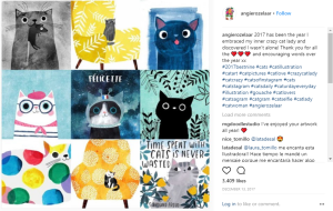 9 of Angie’s favourite cat illustrations from the project.