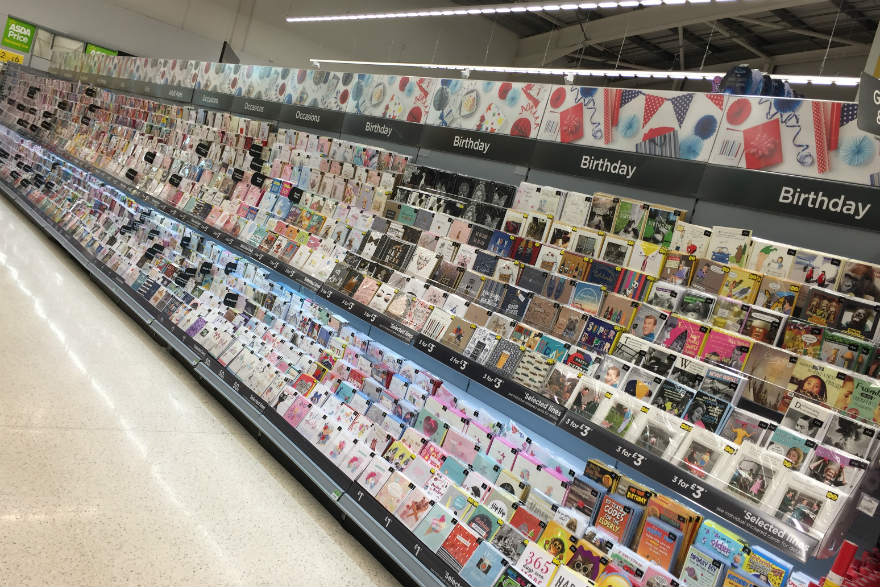 New greeting card display in ASDA stores