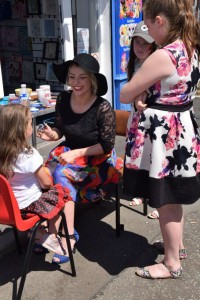 Face painting at Blue Rose over the weekend helped draw people into the shop