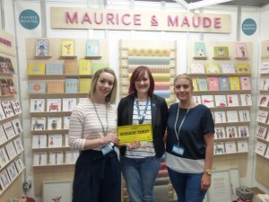 Cathy Frost (centre) of LoveOne with Alice Jane (left) and Clare Hutton (right) on Maurice and Maude stand