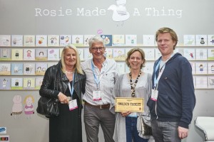 Eliot James (far right) with Scribbler directors John and Jennie Procter (far right) spending their Golden Ticket at last year’s PG Live with Rosie Made A Thing founder Rosie Harrison.