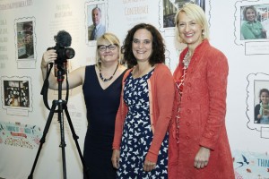 Sharon Little (right) with Margaret Briffa (centre) from Briffa and the camerawoman at PG Live