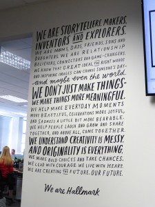 Inspirational words adorn the walls at Hallmark UK's amazing new Bradford headquarters