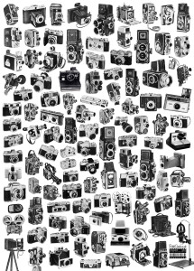 Above: Quality giftwrap featuring vintage cameras from RetroCards.