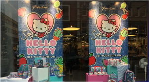 Above: The Hello Kitty window display in Paperchase’s flagship Tottenham Court Road store.