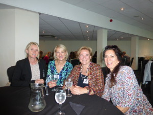 Sweet’s Sally Anson with Ladder Club speakers (right-left) Wendy Jones-Blackett, GCA’s Sharon Little and Jenny Cummins of Sydney-based McMillan Cards.