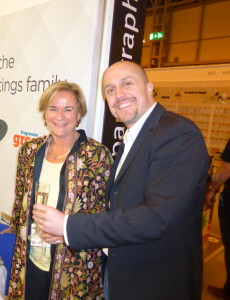 Furio Ceciliato at the Spring Fair in February chatting to Jenny Cummins of McMillan Cards on the PG stand.