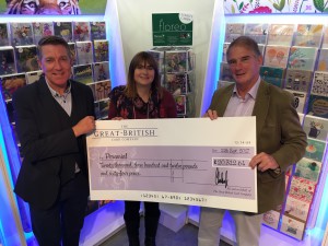 (Right-left) Perennial’s chairman Dougal Philip and Anita Bates, its director of marketing and development received the cheque from Chris Houfe, sales director of GBCC.