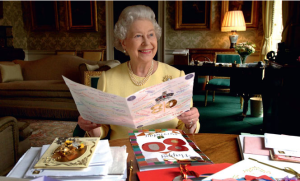 The Queen loves both giving and receiving cards.