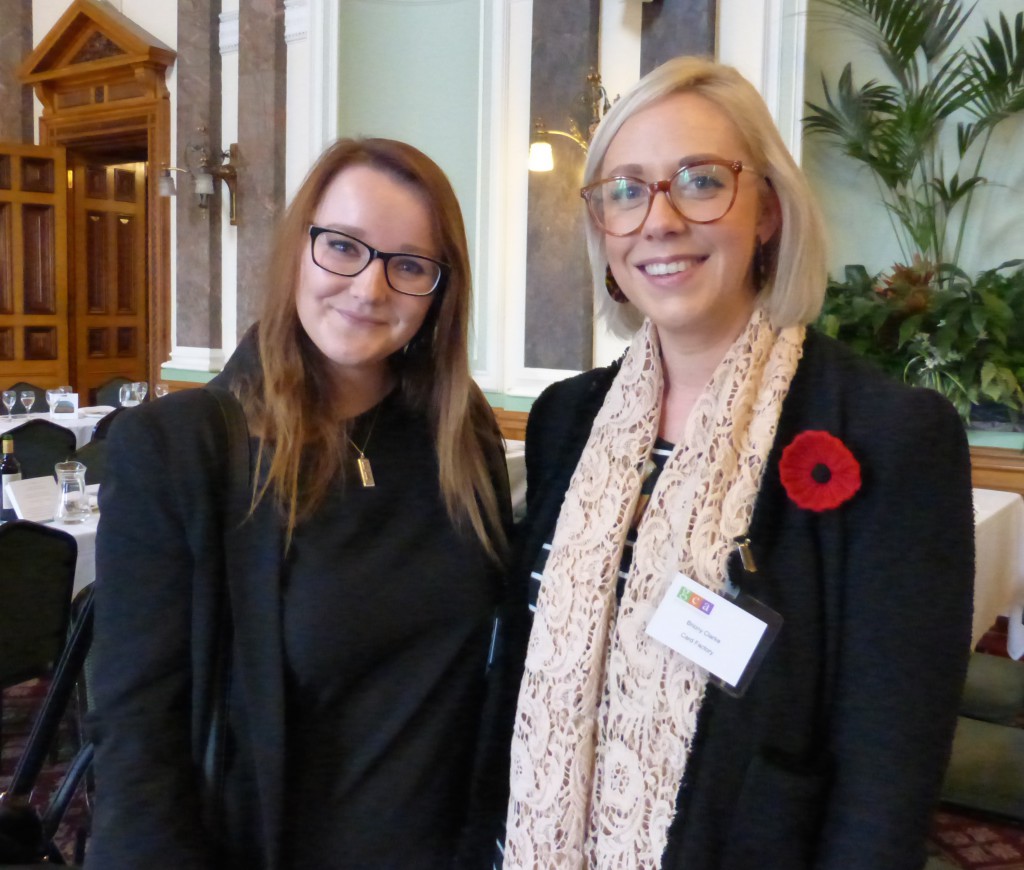 GCA retail member Card Factory’s Briony Clarke (right) and Katherine Ormondroyd.