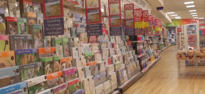 Some of the calendars on sale in the new look Reading store.
