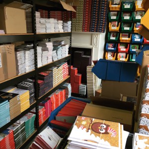 The stockrooms are piling up with Christmas cards ready to go out on display when the time is right.