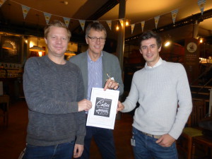 Timing it just right to turn the shop festive is something Mark Janson-Smith wrestles with. Seen here (right) with Scribbler’s Eliot James (left) and House of Cards’ Nigel Williamson at the judging for The Calies, UK Calendar Awards.