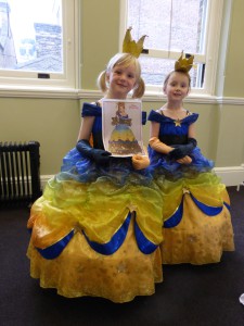 Poppy holding her winning design with Libby. It was also their first ever trip to London!