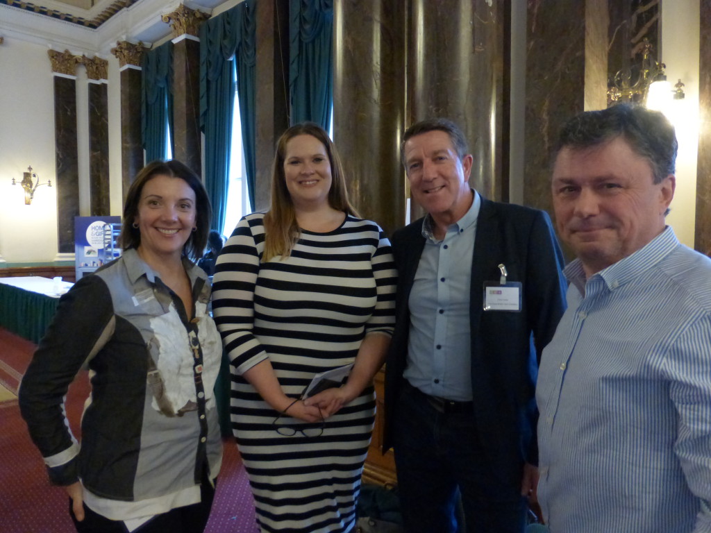 Sainsbury’s card and wrap buyer Carly Pearson (2nd left) made a great speech about the importance of ‘inclusivity’ on cards (Carly - click to the second story in Tuesday’s Buzz). Pictured here (right-left) GCA  council members Nigel Willcock (Paper Rose) and Chris Houfe (GBCC) with Lisa Marcuccio (Really Good/Soul).