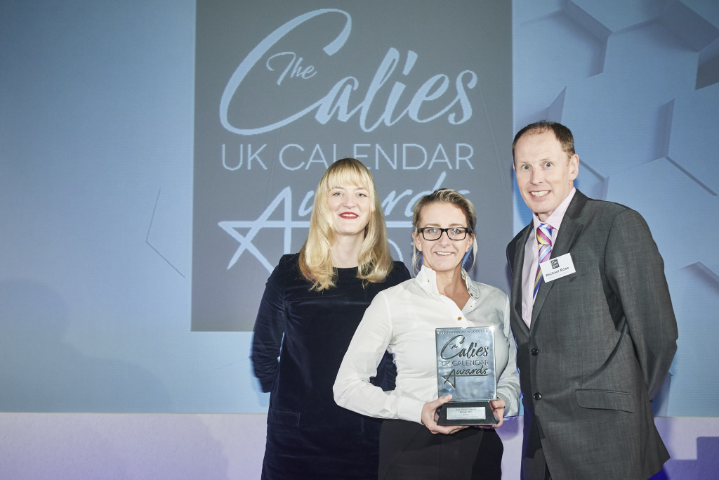 Universe Publishing’s account manager, Maria Parsons was delighted to receive the trophy from Rose Calendars’, md Michael Rose.