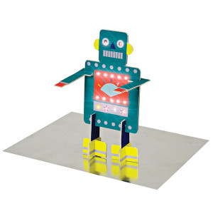 A fabulous robot with flashing light eyes from Meri Meri.