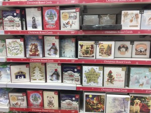 A Christmas display at Card Factory.