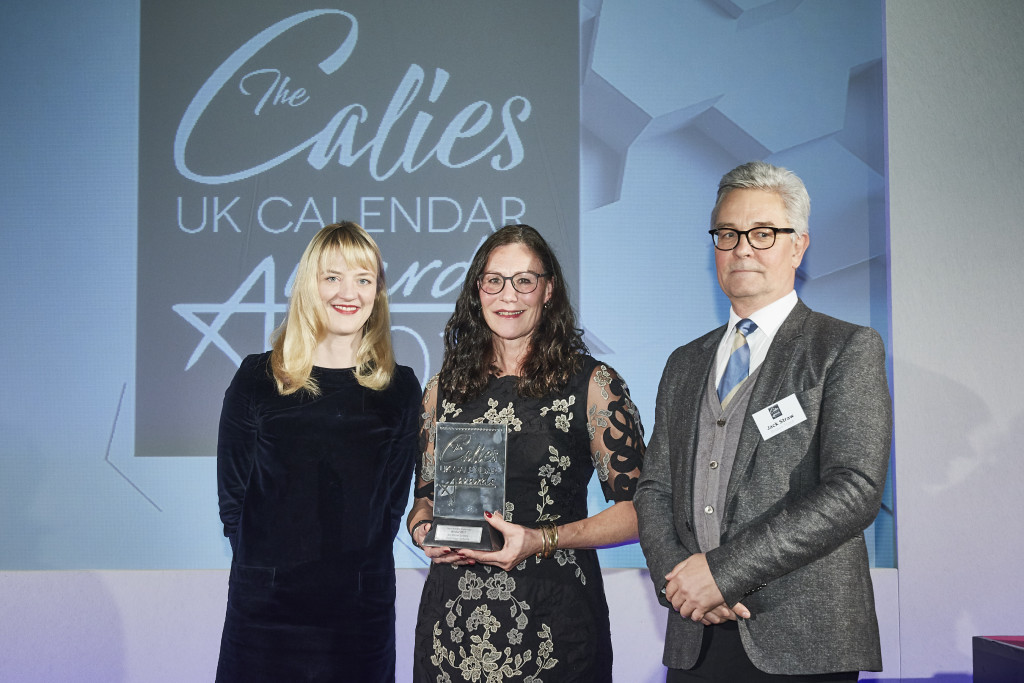 Meg Ward, Roger la Borde’s sales and marketing manager was presented with the trophy by Jack Straw, md of BrownTrout Publishers.