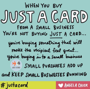 Artwork by Angela Chick to promote Just a Card day.