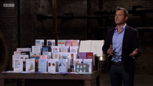 Thortful’s co-founder and ceo of Thortful trying to win the Dragons over on the BBC 2 Dragons’ Den Boxing Day special.