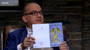 Dragon Touker Suleyman was not too keen on being described as an ‘Old Dragon’ on a Thortful card he was given by Andrew Pearce.