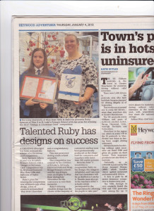  Blue Rose’s Christmas card design competition made the local newspaper.