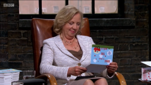 Dragon Deborah Meaden gives some thought to the online greeting card opportunities.