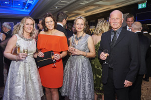Hannah Dale (second left) with Sally Swannell (second right) at The Henries reception with Megan Purdie of Megan Claire and John Park of Berni Parker Designs.