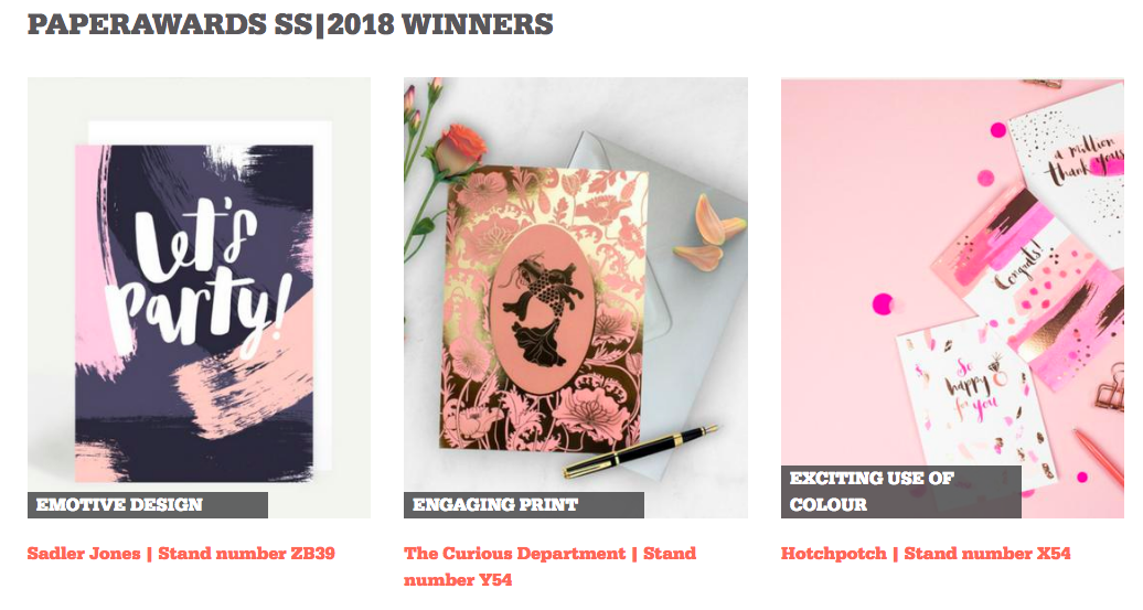 Above: The winners of Top Drawer’s Paperawards.