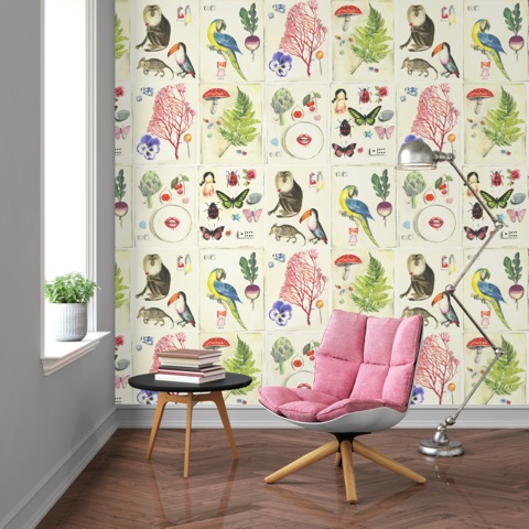 One of the Chadderton…Botanical Bea wallpapers in a room setting.