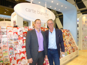CBG’s ceo Alister Marchant (left) and the company’s founder Steve Haines on the stand at the Spring Fair.