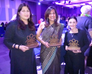 A trio of winners (right-left) Ilona Drew of I Drew This, Rani Moochhala of Paper Mirchi and Zakera Kali of Peace & Blessings.