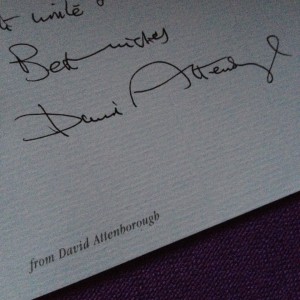 Sai was delighted to receive a personal letter from David Attenborough.