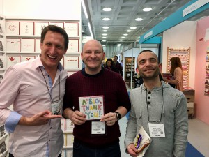  Paul Jarman (centre) and Danny Ingram from Creased Cards, Brighton.