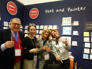 Jerry and (second right) Debbie Brown on the Poet and Painter stand at Spring Fair.