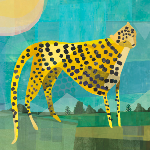 A graceful cheetah found at Advocate Art.