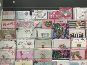 The Waitrose Mother’s Day card display.