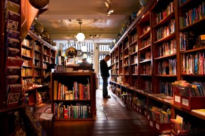 Above: The magic of a bookshop is enhanced for Beverley by the smell of old secondhand books.