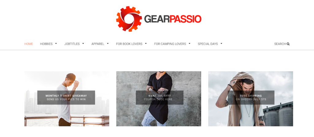 The Gearpassio website has for sale many products using unlicensed imagery.