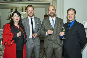 Brainbox Candy and Unknown Ink co-owners (centre two) Ben Hickman and Mark Williams with Julie and Stephen McHale, co-owners of Bentleys Cards and Gifts of Stourport at The Retas last July.