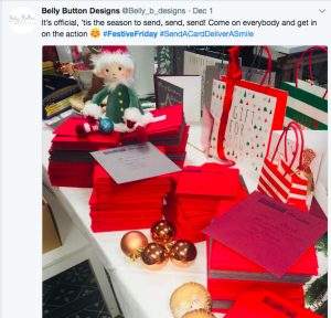 Publishers, like Belly Button Design, took to Twitter last year to share images of their Festive Friday activities.