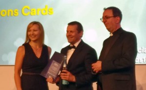 Mantons Cards just won the bira Retail Team of the Year Awards, with Chris Beards (centre) accepting the award on behalf of the team.