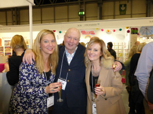 NSS’ Kelly Bristol (left) with UK publisher Louise Tiler and PG’s Warren Lomax at a PG drinks party at Spring Fair.