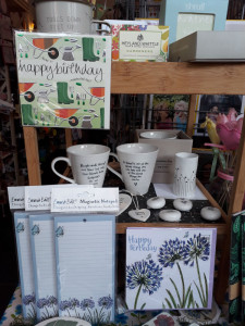 Julie from My Favourite Things arranges her displays so complementary cards are displayed with her products.