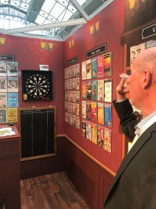 One of the many who had a go at the oche.
