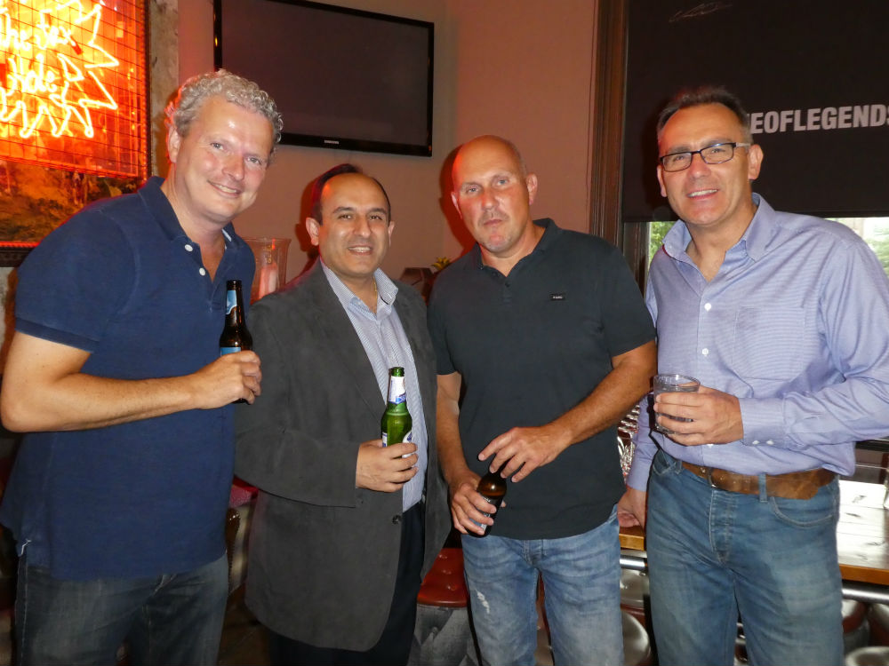 The ‘Two Ronalds’ - Ronald Kroeze (far left) and (2nd right) Ronald Kortrigk, from Orangepapers, Holland with export consultant Paul Fields (right) and Raj Arora (Davora).