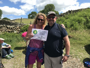 Penny Shaw from Cardgains and Richard Marsden, member (Highworth Emporium) and supplier at Eco Chic with only 12 miles to go.